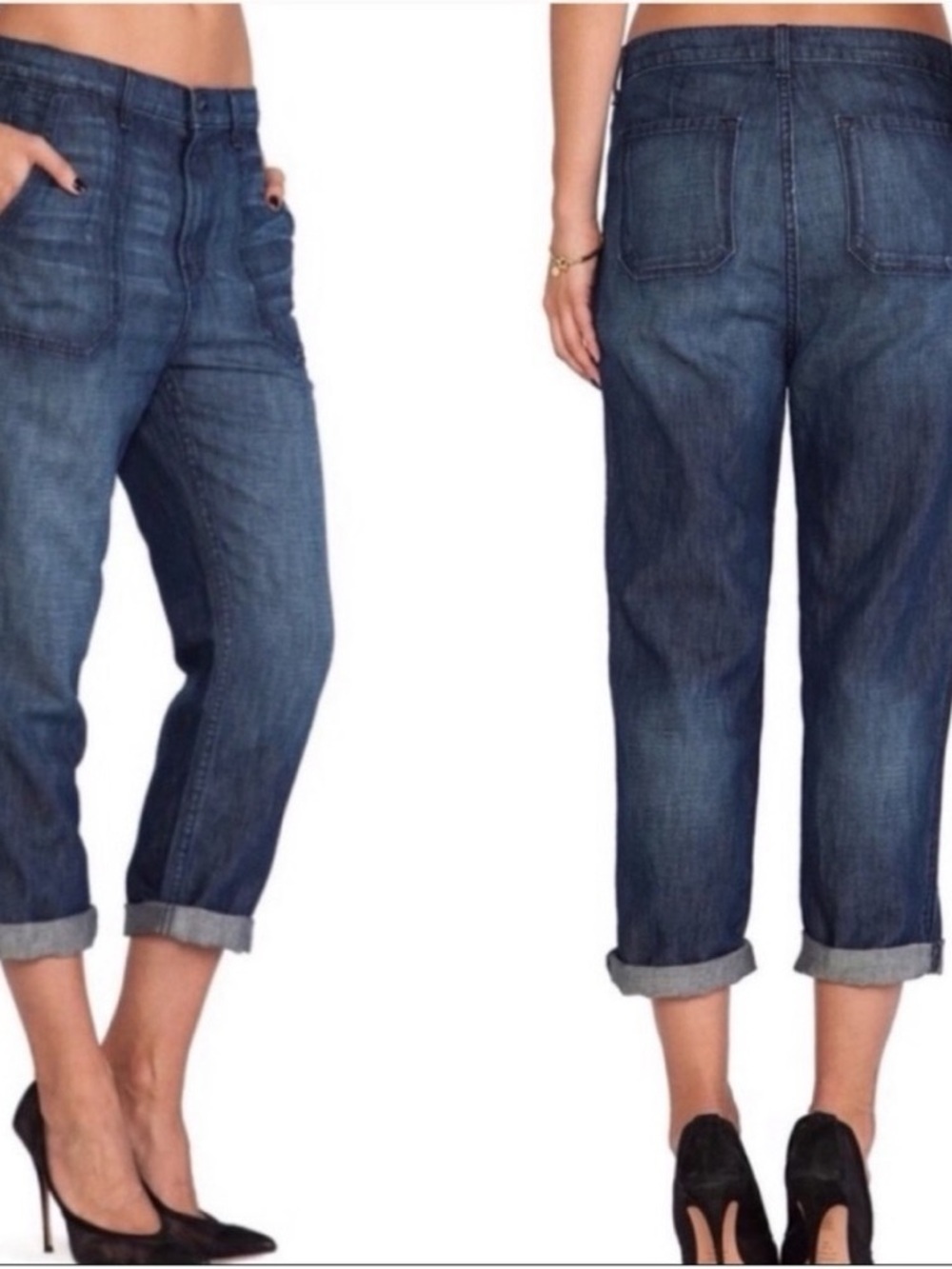 J Brand Women's Boyfriend Jeans - Dark Blue Denim